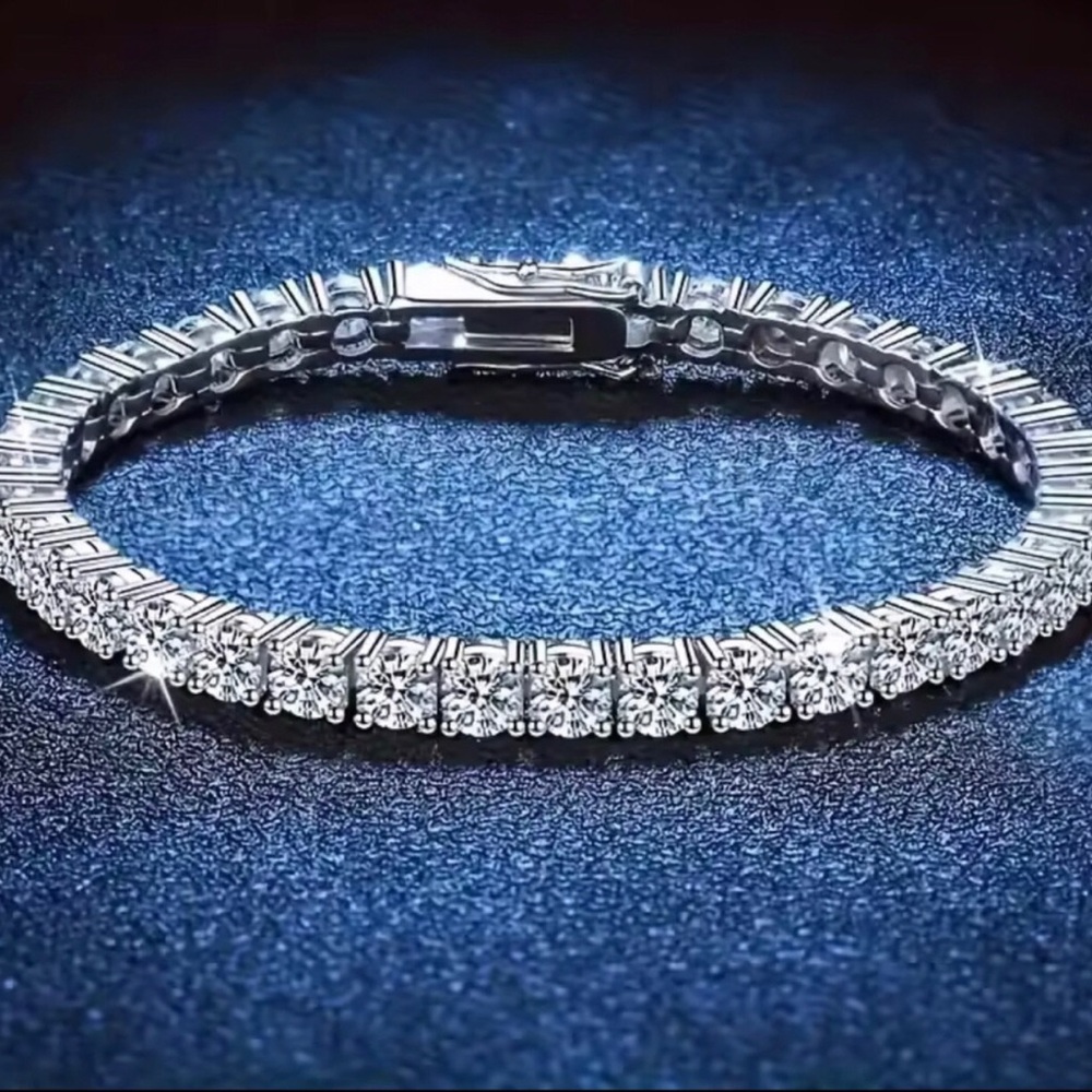 Sterling Silver plated CZ Tennis Bracelet